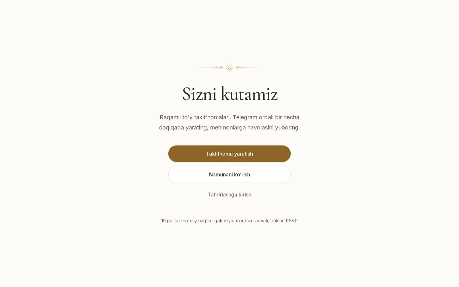 Sizni kutamiz sayti