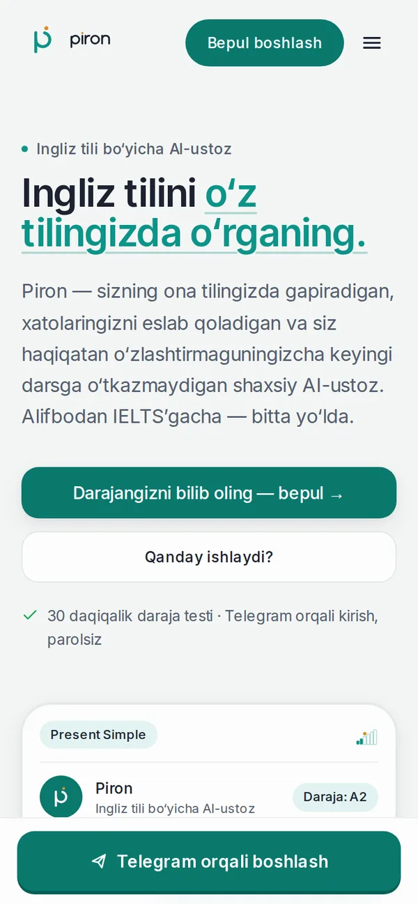 Piron telefonda